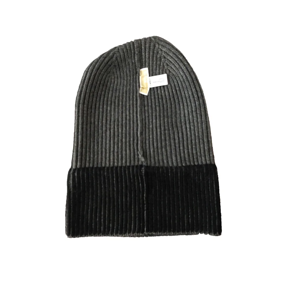 Michael Kors Colorblock Black & Gray Beanie Fall Winter Hat Sz One Size NWT
